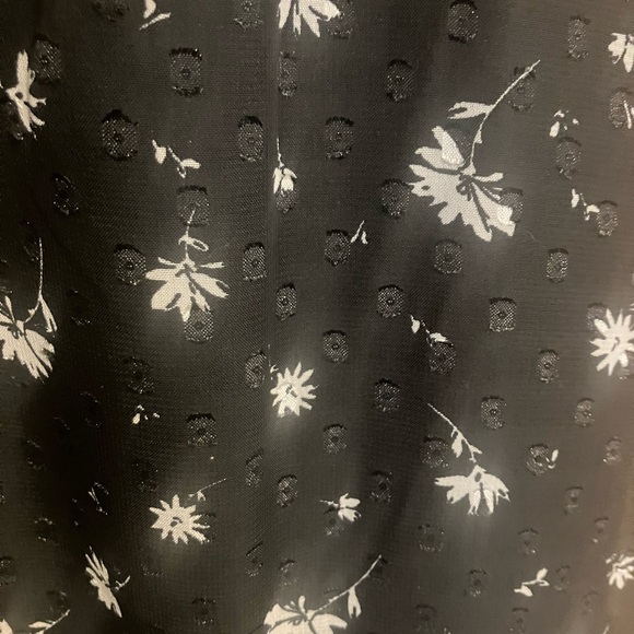 NWT $199 Spring + Mercer Chic Black Floral Midi or  Maxi Dress Open Tie Back SzL - Picture 5 of 13